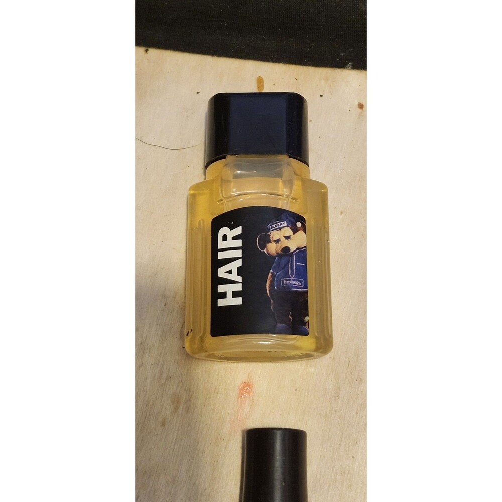 Vintage Fuzzybear Hair Product Bottle – Mascot Design, Novelty Grooming